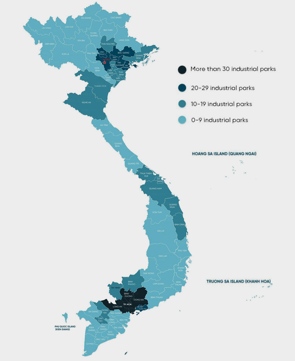 Vietnam industrial parks map
